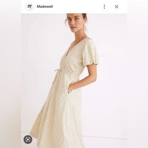 Madewell NWOT Plaid Tie-Waist MIDI Dress size Smal